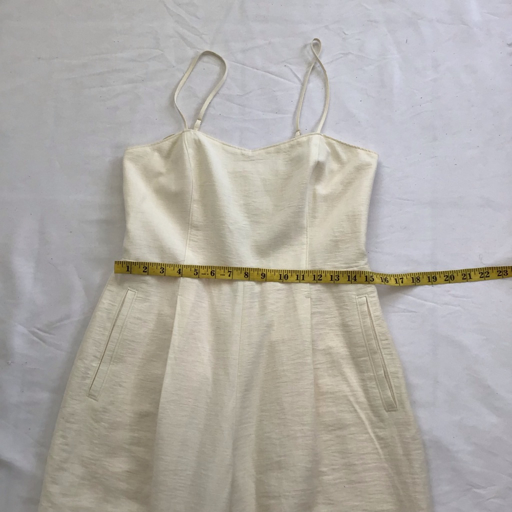 Club Monaco Women Elegant Buttery Cream Yellow Sleeveless Jumpsuit Size 6 - Picture 13 of 16